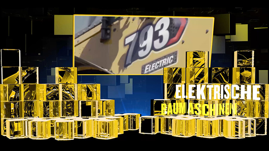 Visualisierte Inhalte zu Innovation und CO₂-Einsparung als Teil der immersiven Projektion bei Cat70.